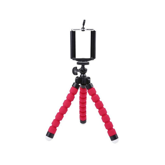 Phone Mobile Camera Holder Clip Smartphone Stand Octopus Mini Tripod Red