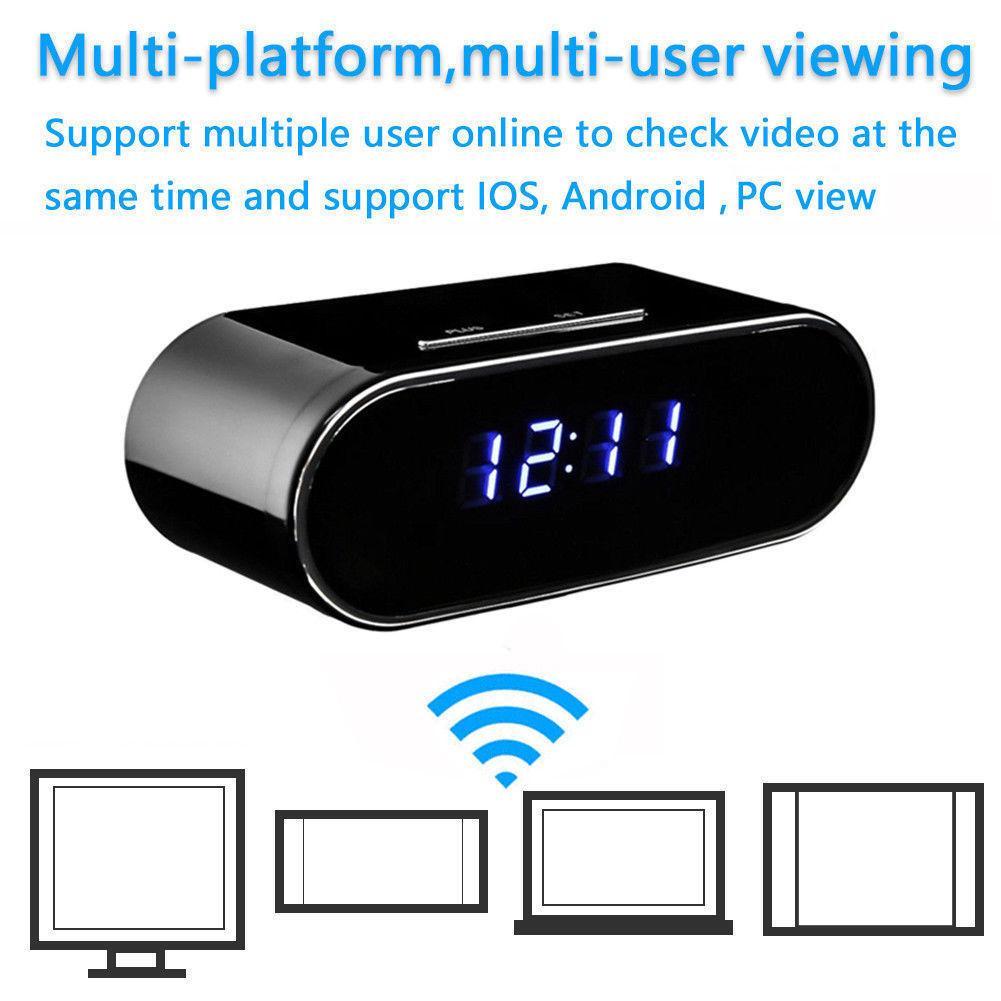 Alarm Clock 1080P Wifi Mini Camera Time P2p Ip / Ap Security Night Vision Motion Sensor Remote Monitor Micro Home