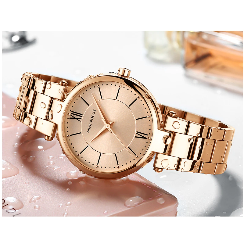 Veile Studios Mini Focus Ladies Quartz Watch Luminous Waterproof Stainless Steel Strap Wristwatch
