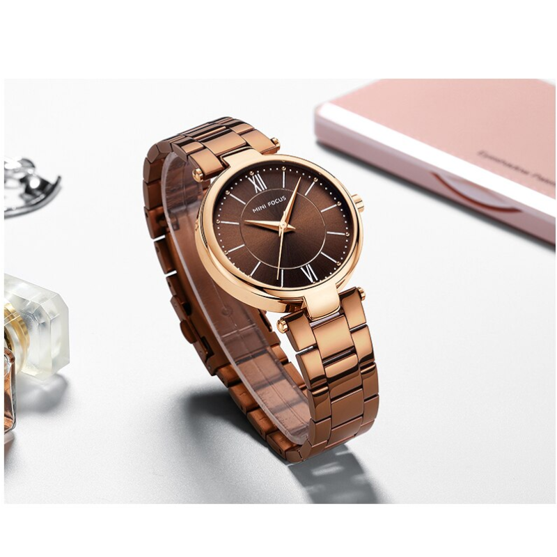 Veile Studios Mini Focus Ladies Quartz Watch Luminous Waterproof Stainless Steel Strap Wristwatch