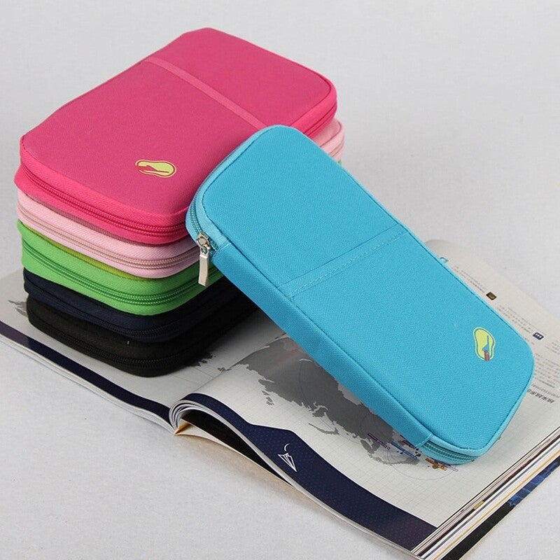 Multi Functional Travel Passport Package Holder Case Blue