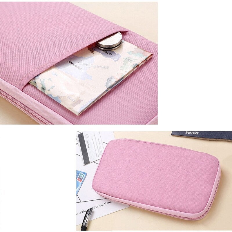 Multi Functional Travel Passport Package Holder Case Blue
