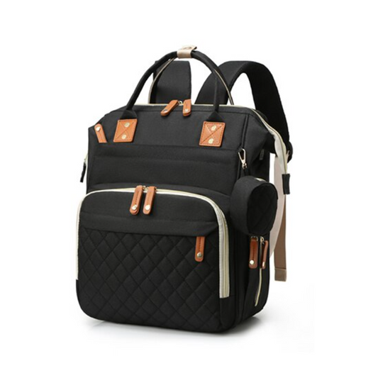Multi Function Waterproof Mommy Bag Backpack Large Capacity Diaper Black