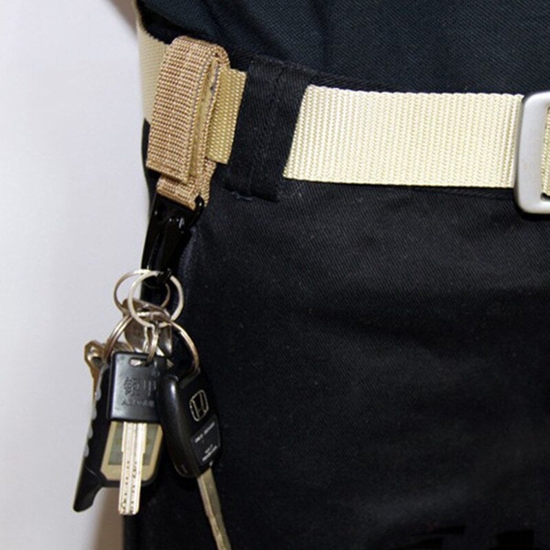 Belt Clip Camping Hiking Bag Webbing Connecting Buckle Hook Key Ring Keychain