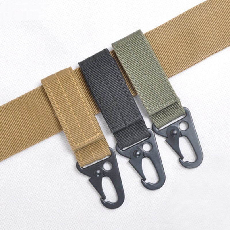 Belt Clip Camping Hiking Bag Webbing Connecting Buckle Hook Key Ring Keychain