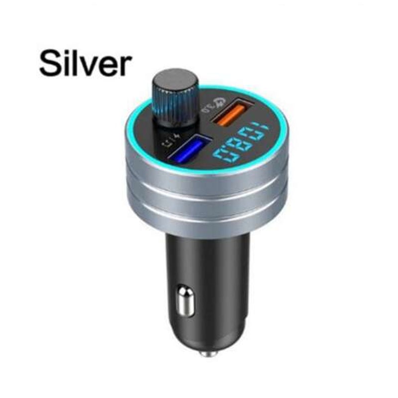 Multifunctional Fast Charging 3.0 Car Bluetooth Fm Transmitter Dual Usb Charger Mp3 Player Gray