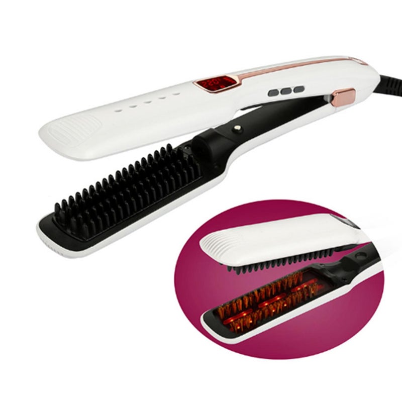 Multifunctional Negative Ion Infrared Spray Steam Straight Hair Comb Straightener Curler