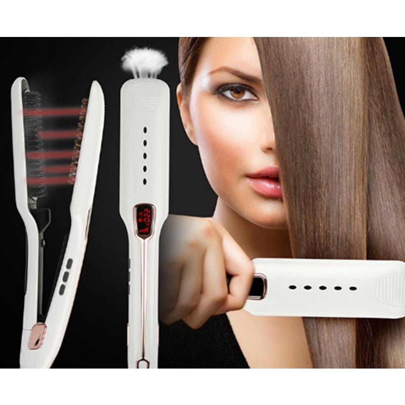 Multifunctional Negative Ion Infrared Spray Steam Straight Hair Comb Straightener Curler