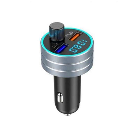 Multifunctional Fast Charging 3.0 Car Bluetooth Fm Transmitter Dual Usb Charger Mp3 Player Gray