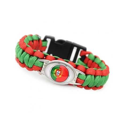Country Flag Pattern Paracord Bracelet Men Women Emergency Survival Portuguese