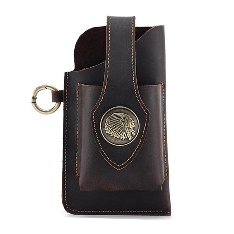 Multifunctional Leather Waist Belt Bag Phone Holder Men