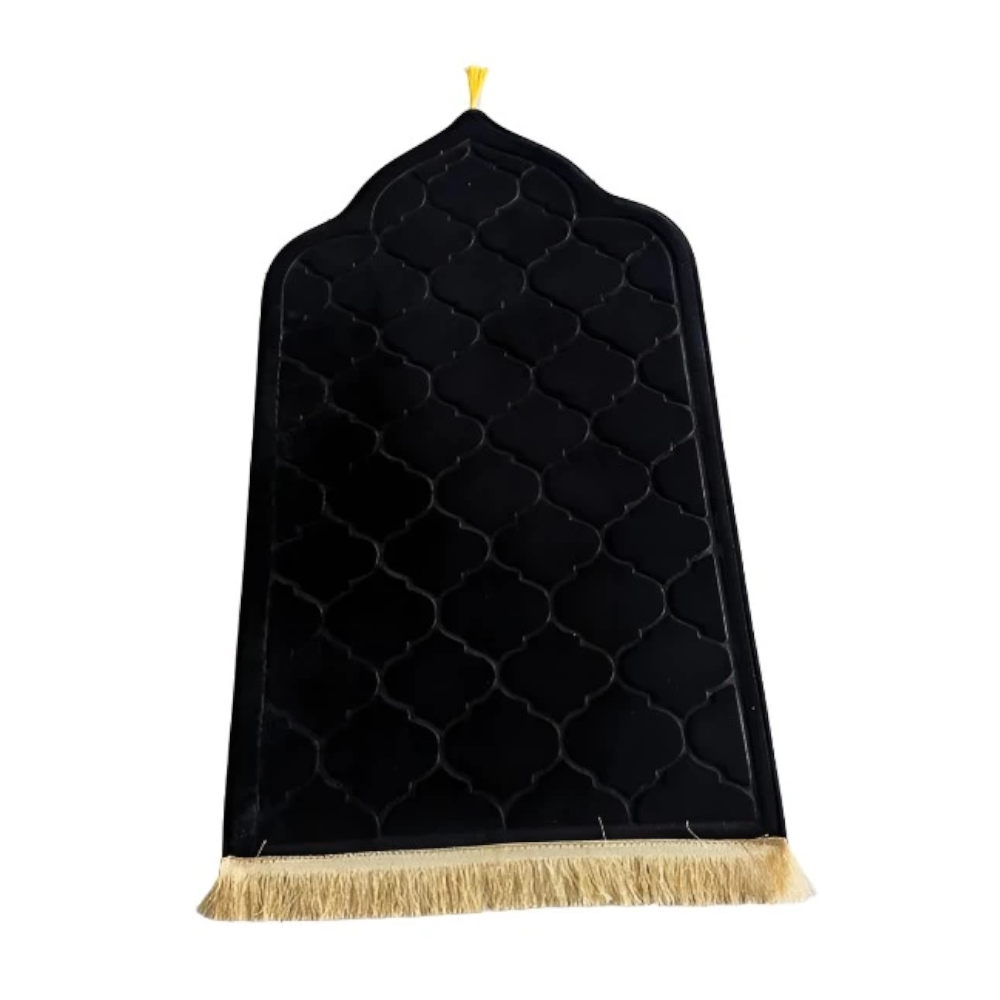 Muslim Prayer Rug Prayer Mat for Ramadan Flannel Carpet Portable Prayer Mat Worship Kneel Embossing Floor Carpets Non-sl