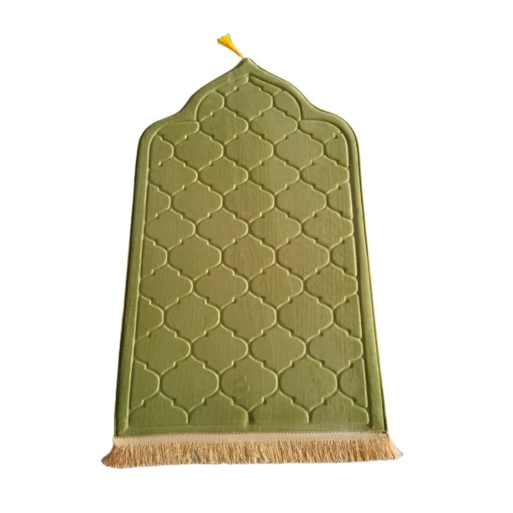 Muslim Prayer Rug Prayer Mat for Ramadan Flannel Carpet Portable Prayer Mat Worship Kneel Embossing Floor Carpets Non-sl