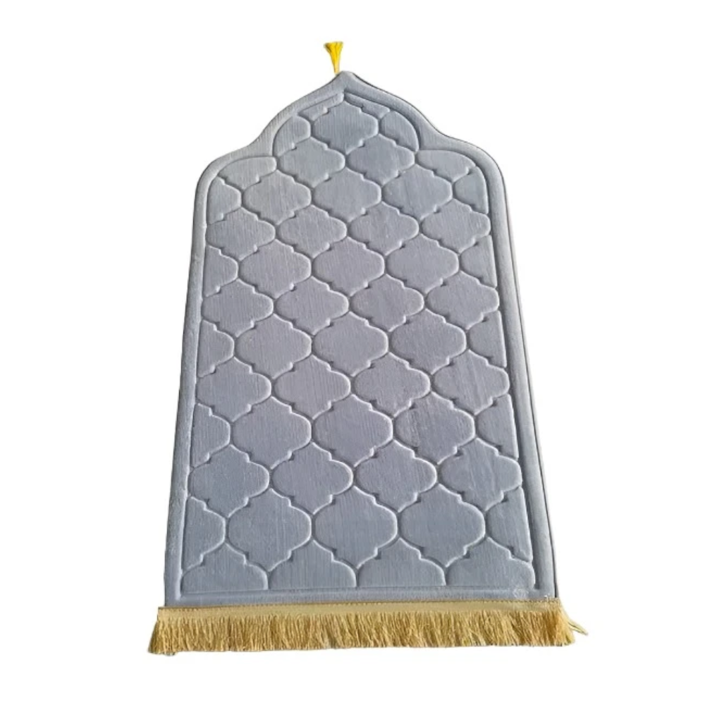 Muslim Prayer Rug Prayer Mat for Ramadan Flannel Carpet Portable Prayer Mat Worship Kneel Embossing Floor Carpets Non-sl