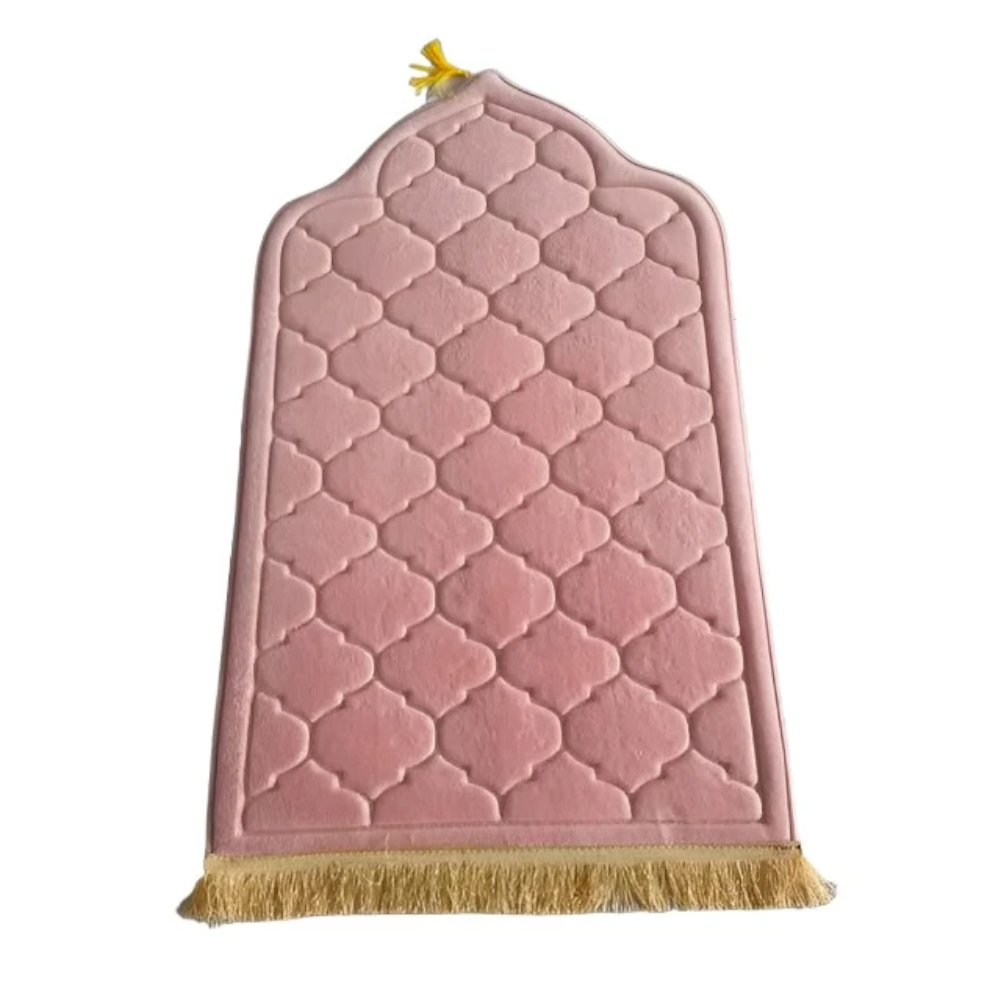 Muslim Prayer Rug Prayer Mat for Ramadan Flannel Carpet Portable Prayer Mat Worship Kneel Embossing Floor Carpets Non-sl