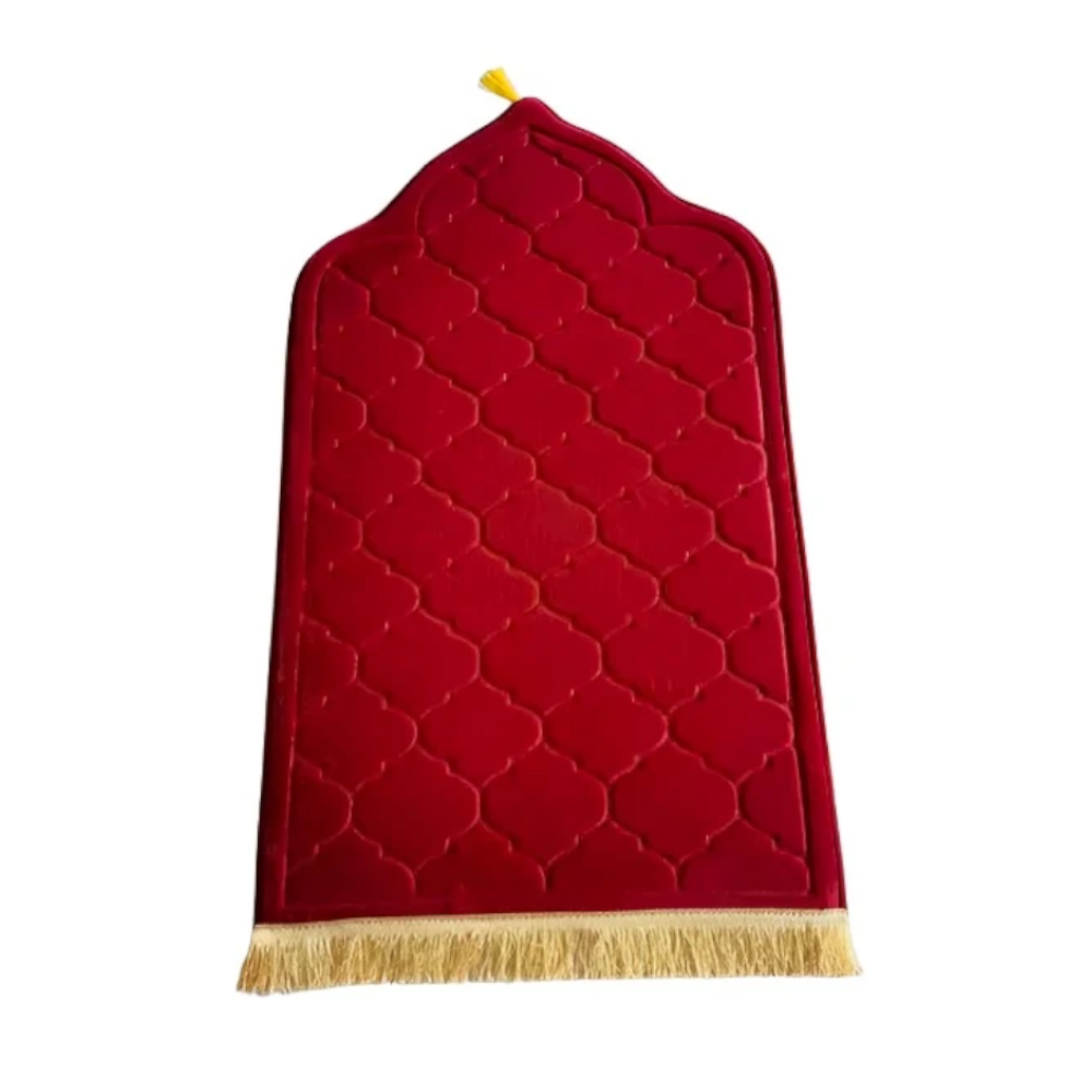 Muslim Prayer Rug Prayer Mat for Ramadan Flannel Carpet Portable Prayer Mat Worship Kneel Embossing Floor Carpets Non-sl