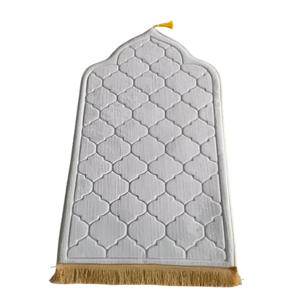 Muslim Prayer Rug Prayer Mat for Ramadan Flannel Carpet Portable Prayer Mat Worship Kneel Embossing Floor Carpets Non-sl