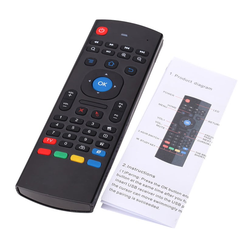 Mx3 2.4G Wireless Remote Control Keyboard Controller Air Mouse For Smart Tv Android Box Mini Pc Htpc Black
