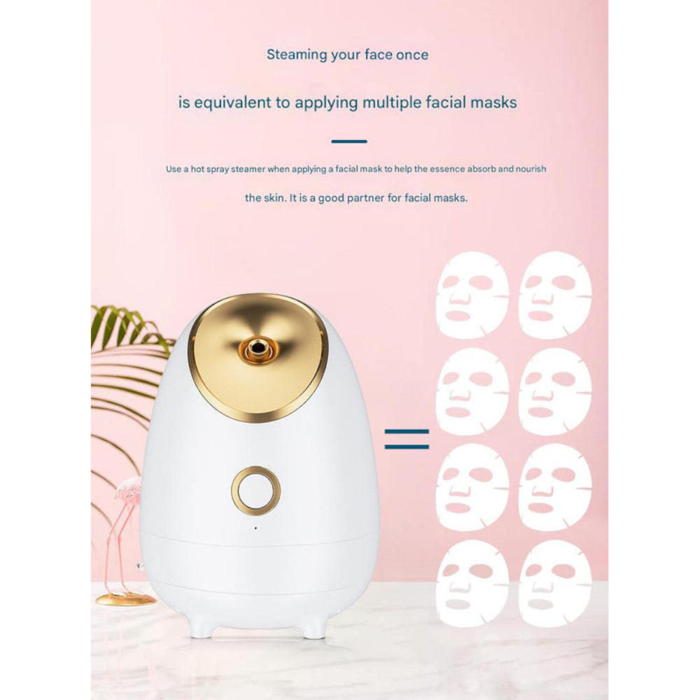 Nano Ionic Facial Steamer Deep Hydration Hot Mist Face For Home Spa & Skincare(Pink)