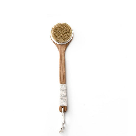 Natural Bristle Bath Brush Long Handle Anti Slip Body Back Massage Care For