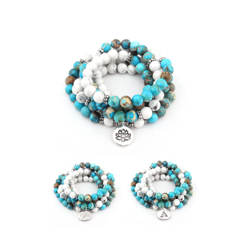 Veile Studios Natural Stone Mala Bracelet 108 Beads Wrap Jewellery