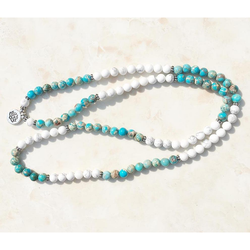 Veile Studios Natural Stone Mala Bracelet 108 Beads Wrap Jewellery