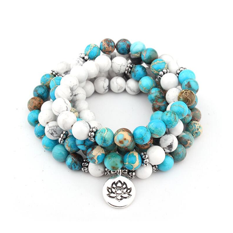 Veile Studios Natural Stone Mala Bracelet 108 Beads Wrap Jewellery