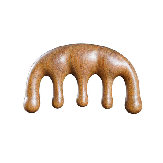 Natural Wood Wide Tooth Scraping Scalp Massage Comb Handheld No Static Head Tool