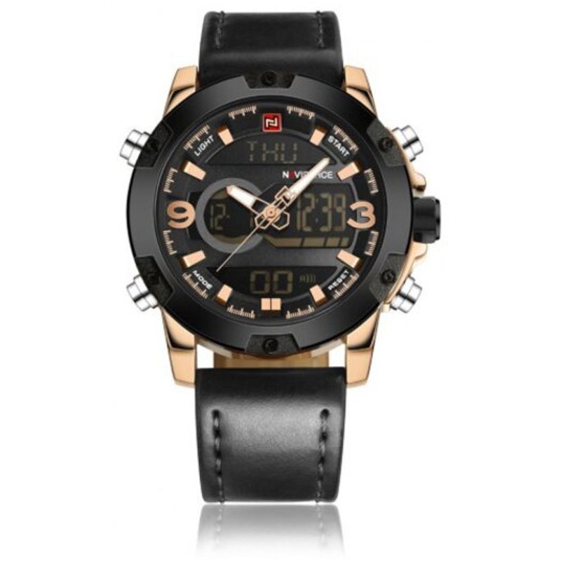Veile Studios Luxury Brand Men Analog Digital Leather Sports Watches Black