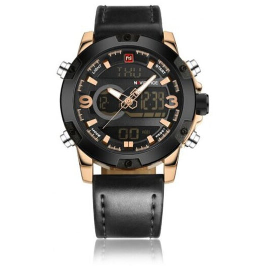 Veile Studios Luxury Brand Men Analog Digital Leather Sports Watches Black