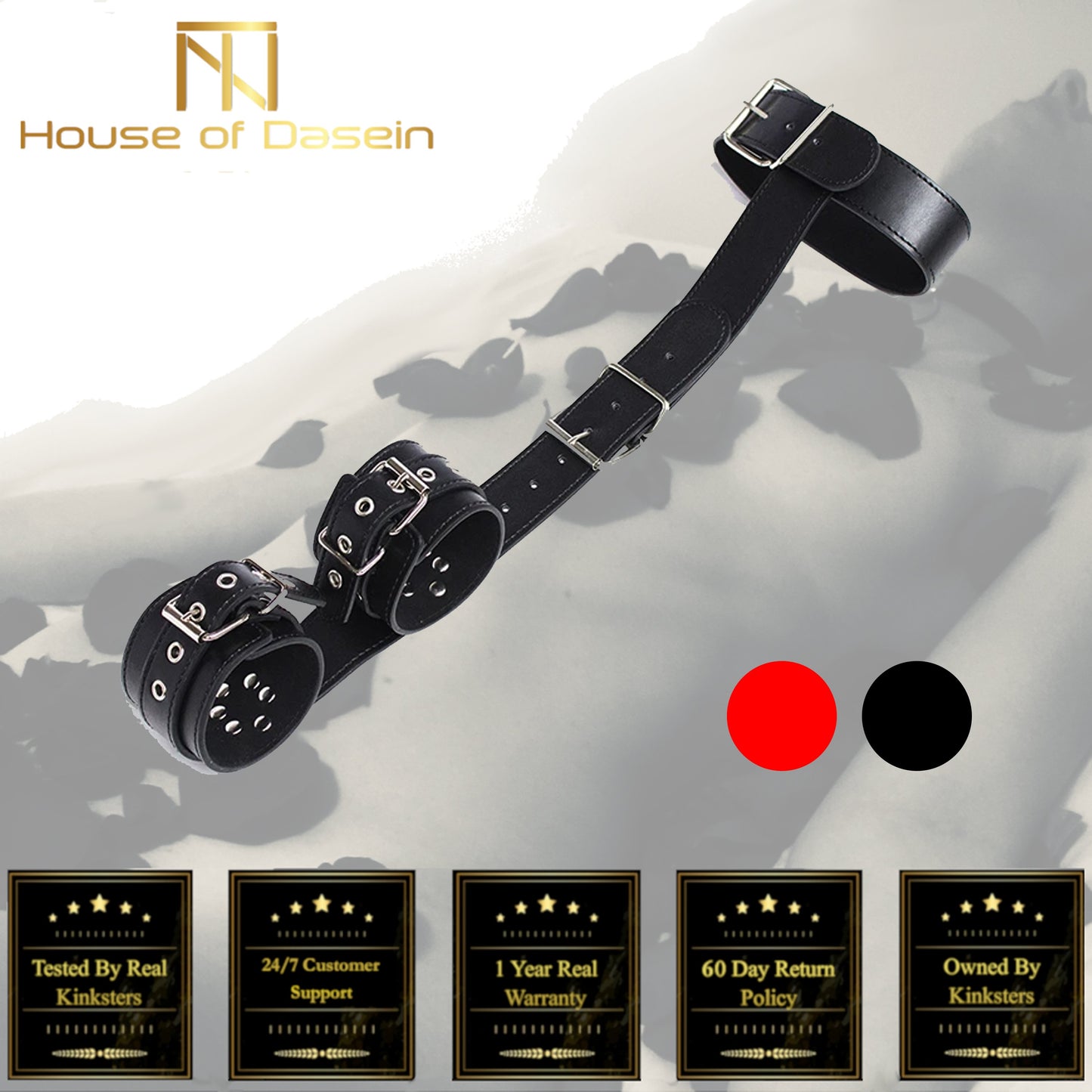 Neck Collar To Wrist Cuffs Bondage Restraints Bdsm