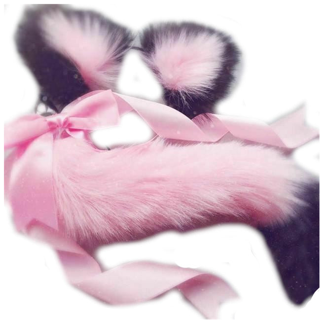 1 Sets of House Of Dasein 1 Sets Neko Cat Ears Headband With Fox Or Kitten Tail Metal Butt Plug Bdsm Cosplay
