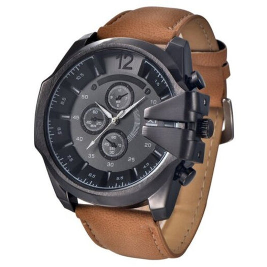 Veile Studios Belts Quartz Watches Large Dials Men's Masculino Wrist Luxury Top Brand Brown