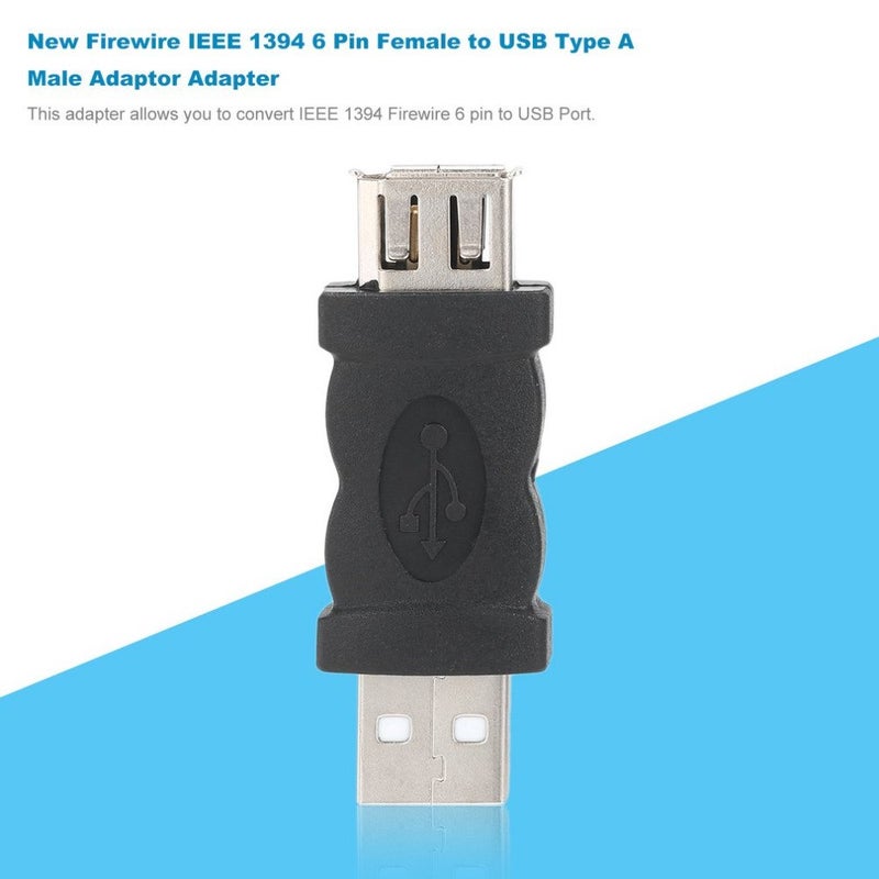 Firewire Ieee 1394 6 Pin Female To Usb 2.0 Type Male Adaptor Adapter Cameras Mobile Phones Mp3 Player Pdas Black Wholesa
