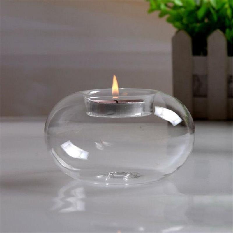 Round Glass Candle Holder For Tealight Candles Decor