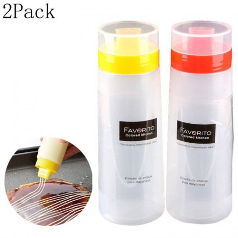 Silicone 4 Hole Salad Ketchup Sauce Bottle Squeeze Seasoning Container Kitchen Cooking Tool Multi