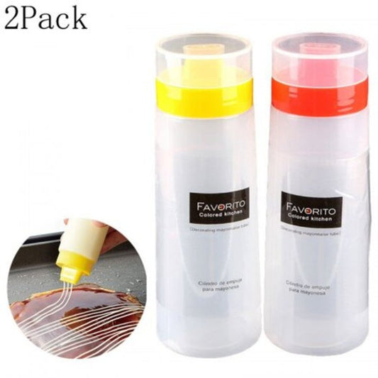 Silicone 4 Hole Salad Ketchup Sauce Bottle Squeeze Seasoning Container Kitchen Cooking Tool Multi