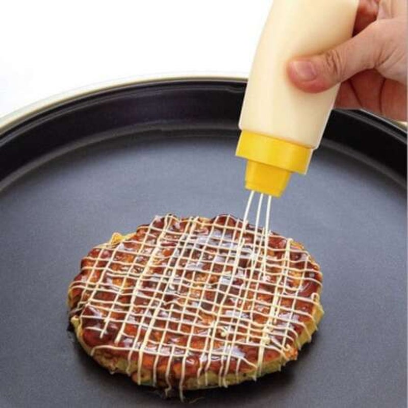 Silicone 4 Hole Salad Ketchup Sauce Bottle Squeeze Seasoning Container Kitchen Cooking Tool Multi