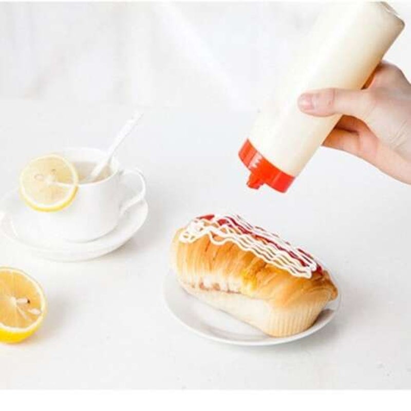Silicone 4 Hole Salad Ketchup Sauce Bottle Squeeze Seasoning Container Kitchen Cooking Tool Multi