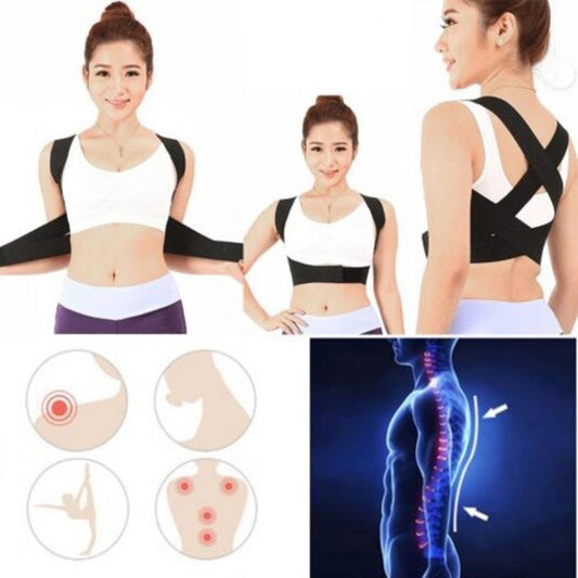 Therapy Straps Back Neck Corrector Spine Posture Black M