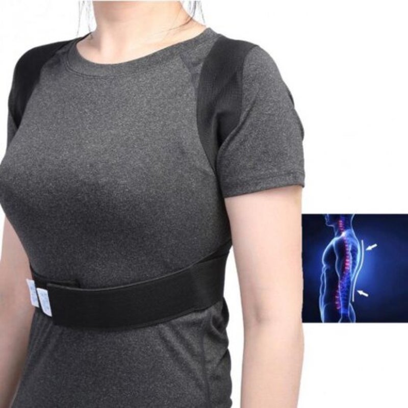 Therapy Straps Back Neck Corrector Spine Posture Black M