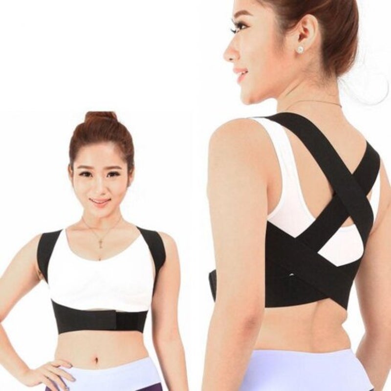 Therapy Straps Back Neck Corrector Spine Posture Black M