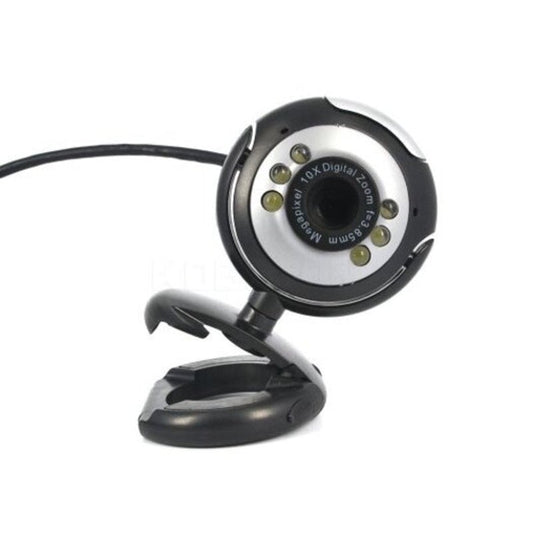 Usb 2.0 Digital Hd Webcam Camera 30.0 Mega Pixels 6 Led With Mic Black
