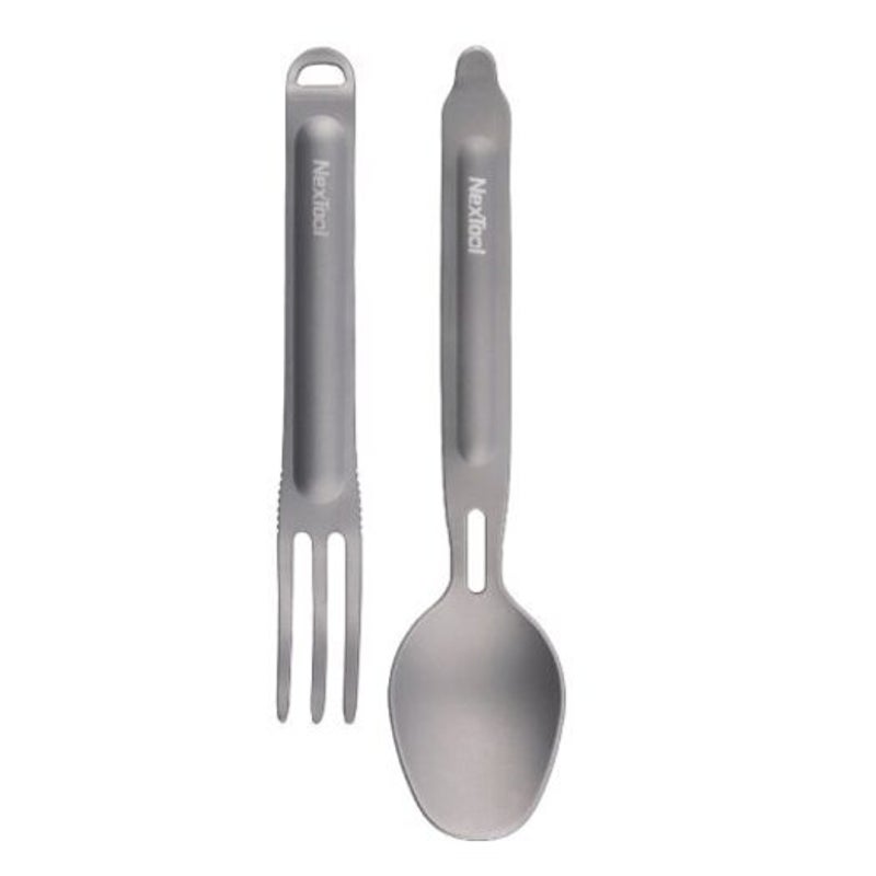 Xiaomi Nextool Outdoor Titanium Fork Spoon Cutlery Set From Youpin Carbon Gray