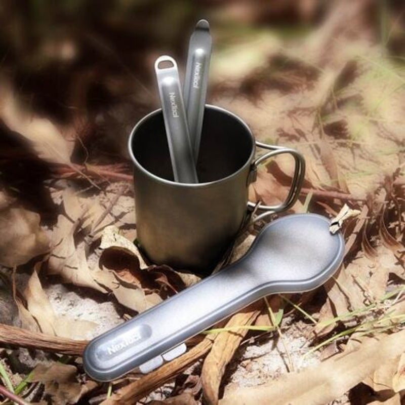 Xiaomi Nextool Outdoor Titanium Fork Spoon Cutlery Set From Youpin Carbon Gray