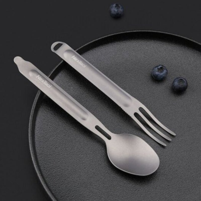 Xiaomi Nextool Outdoor Titanium Fork Spoon Cutlery Set From Youpin Carbon Gray