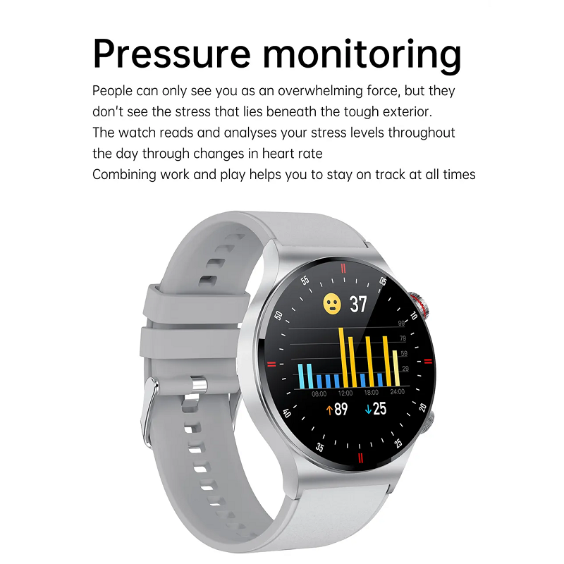 Nfc Bluetooth Calling Sports Fitness Smart Watch For Men Black Silver