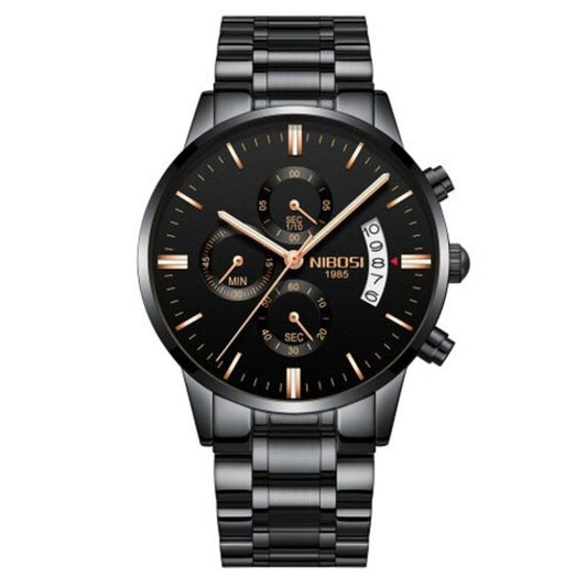 Veile Studios Men's Watches Luxury Fashion Casual Dress Chronograph Quartz Wristwatch Carbon Fiber Black