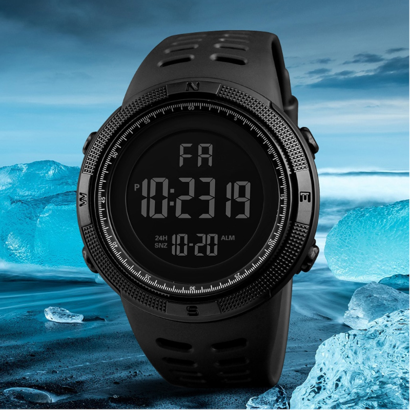 Veile Studios Night Light Sports Electronic Watch Multifunctional Waterproof Black