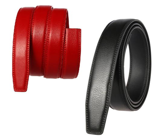 Black Red Real Leather Spanking Strap No Buckle Belt Bdsm Impact Fetish